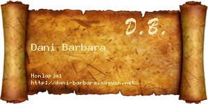 Dani Barbara névjegykártya